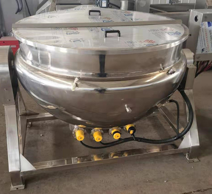 Aço inoxidável Combustível Elétrico Aquecimento a vapor de Gás Queijo Molho de Carne Chaleira de Cozinha com Agitador