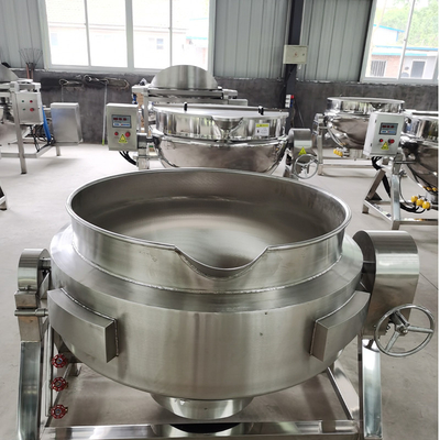 Aço inoxidável Combustível Elétrico Aquecimento a vapor de Gás Queijo Molho de Carne Chaleira de Cozinha com Agitador