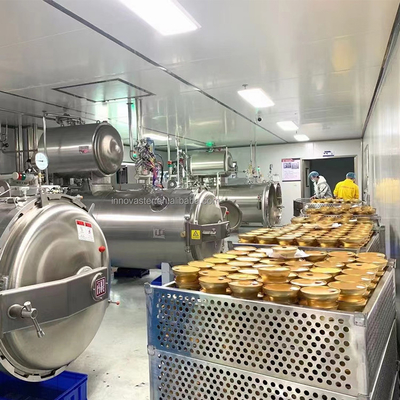 Retort Processo de esterilização a vapor em autoclave para alimentos embalados, conservas de aves de capoeira e carne bovina