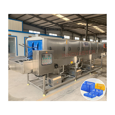 Máquina de lavar cestas de plástico de 215 kg personalizada para paletes e bandejas industriais