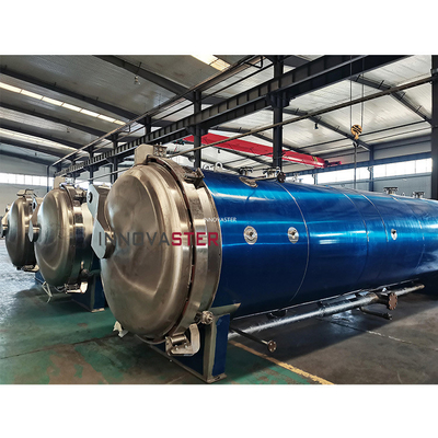 1KW Esterilização física Autoclave rotativo grande para plantas de processamento de leite em garrafas de vidro