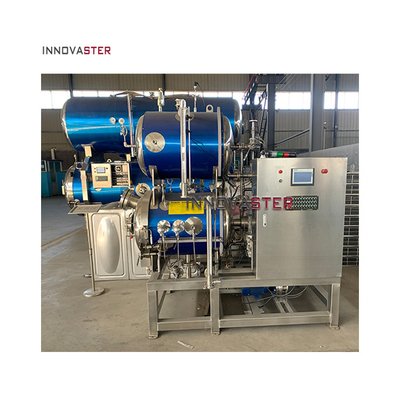 Autoclave de recipiente a pressão cilíndrico para esterilização de produtos à base de carne em grandes embalagens