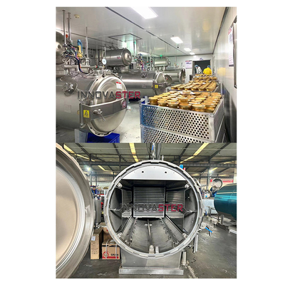 Caldeira Auxiliar Bolsa Alimentos para animais de estimação Esterilização de alta temperatura Esterilizador Autoclave Retort 1100*1200*1500MM