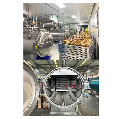 1100*1200*1500MM Máquinas de retortação de imersão em água por vibração para alimentos de ovos prontos para consumo