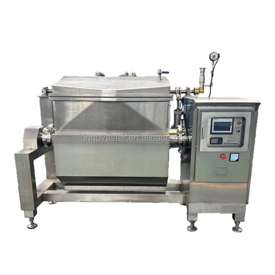 100L Jaqueta de extração de água horizontal Chaleira de cozinha com função de agitação a vácuo