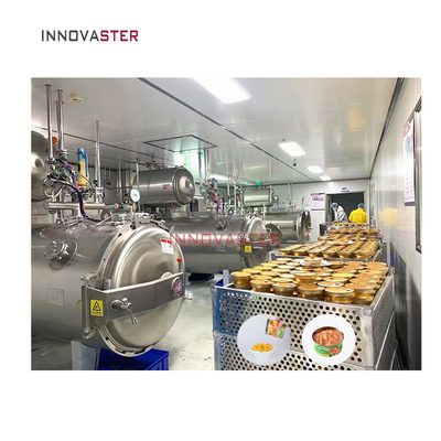 Autoclave industrial de retorta a vapor para esterilização de frascos de vidro em instalações de fabricação