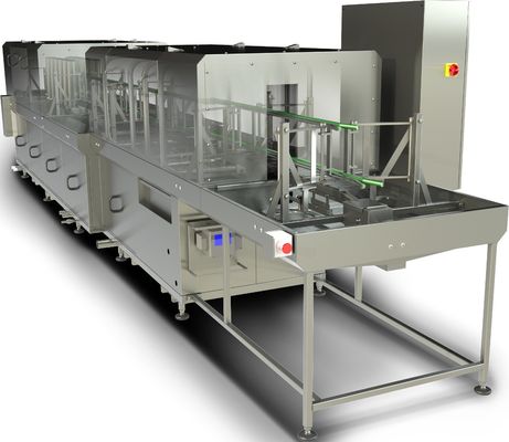 Máquina de lavar recipientes de plástico industrial automática 18 kW Potência e 215 KG Capacidade