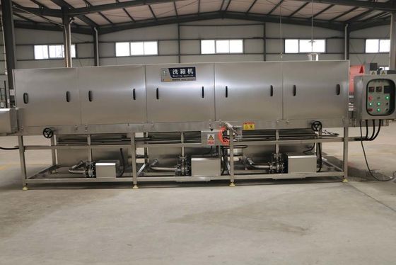 Máquina de lavar recipientes de plástico industrial automática 18 kW Potência e 215 KG Capacidade