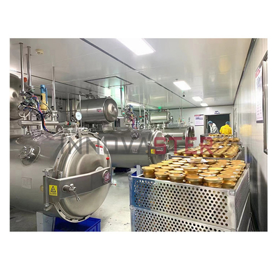 Máquina de retortação de autoclave de água a vapor 380V frascos de vidro de vapor