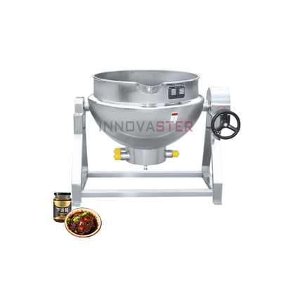 Caldeira de cozinha industrial com chapa e agitador