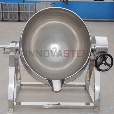Caldeira de cozinha industrial com chapa e agitador