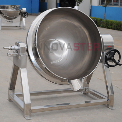 Caldeira de cozinha industrial com chapa e agitador