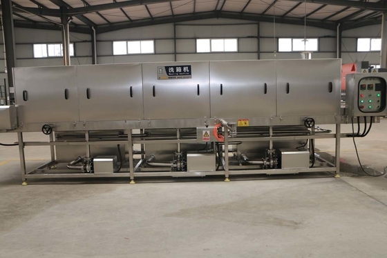 Máquina de lavar caixas de plástico de prata de tensão 380/480V para limpeza rápida e completa