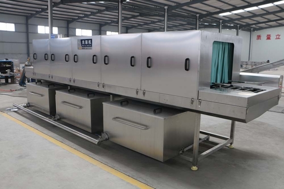 Máquina de lavar caixas de plástico de prata de tensão 380/480V para limpeza rápida e completa