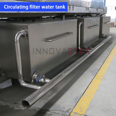 Lavadora de túneis para limpeza de caixas e caixas de plástico com spray de água de alta pressão