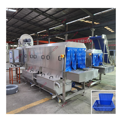 SUS304 Máquina de lavar cestas rotativas de borracha de aço inoxidável para sistema de limpeza de paletes