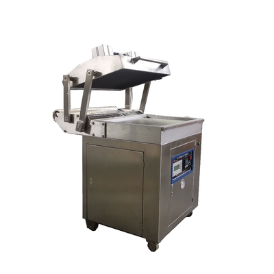 Material de madeira Máquina de embalagem automática de vácuo ligada à pele Estado completo dos alimentos
