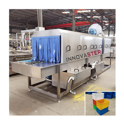 Máquina automática de lavar caixas de cestas para limpeza rápida e completa