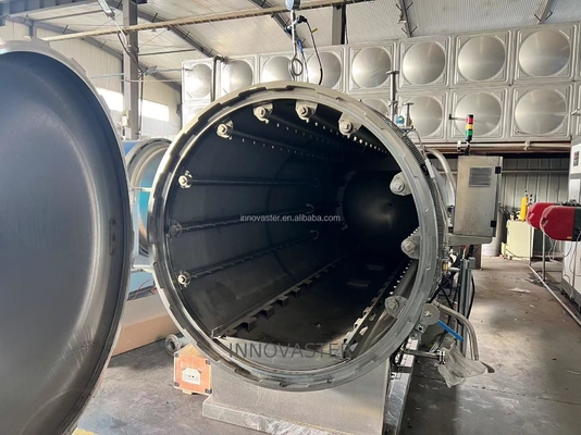 Caldeira Auxiliar Vapor Spray de água horizontal Saucer Saco de frasco líquido Retort Machine 1100 * 1200 * 1500MM