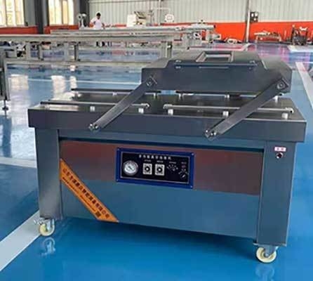 Depende da máquina de embalagem a vácuo de câmara de modelagem para carne e arroz de frutos do mar