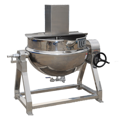 Caldeira aquecida com chaleira de vapor com agitador para soluções de processamento de carne