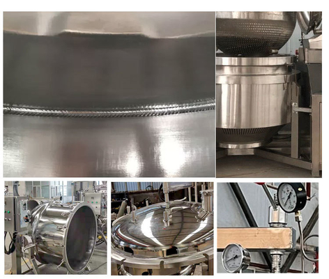 Caldeira de cozinha de inclinação vertical de 615 kg para misturar e cozinhar molho