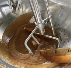 Caldeirão de cozinha automático com agitado de aço inoxidável 304