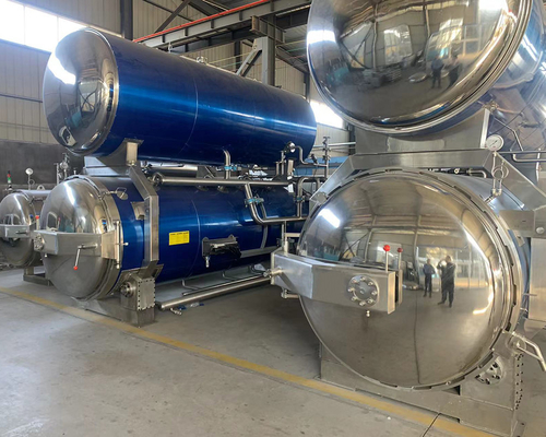 Cozinha a vapor a alta temperatura para esterilização de atum em lojas de alimentos e bebidas