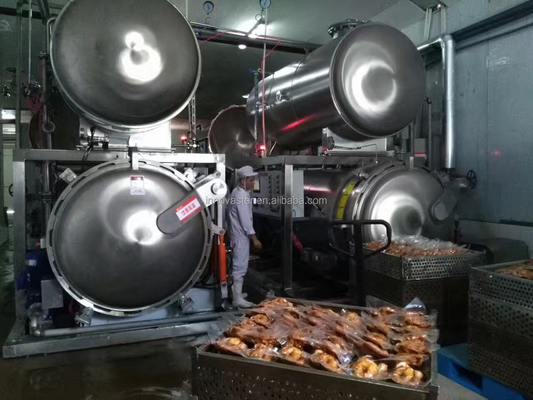 Máquina de retorta de imersão em água para esterilização de alimentos de frango de carne em bolsa 1100*1200*1500MM Tamanho