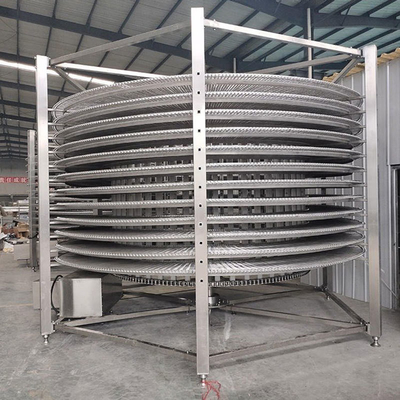 Máquina de congelação em espiral de camarão, peixe, queijo e peixe industrial IQF com um toque de tecla