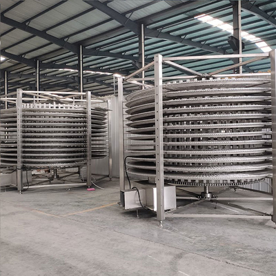 Máquina de congelação em espiral de camarão, peixe, queijo e peixe industrial IQF com um toque de tecla