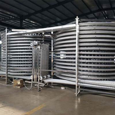 Máquina de congelação em espiral de camarão, peixe, queijo e peixe industrial IQF com um toque de tecla