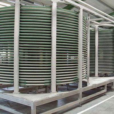 Máquina de congelação em espiral de camarão, peixe, queijo e peixe industrial IQF com um toque de tecla