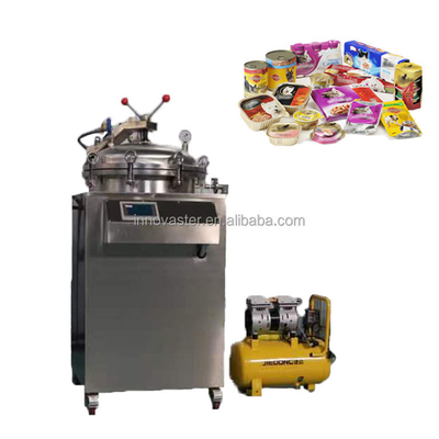 Retorte de esterilização de imersão em água vertical de pequeno modelo de 60 kg para processamento de alimentos
