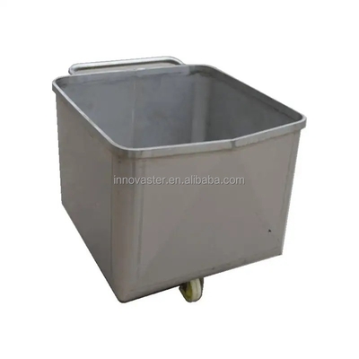 Trolley de transferência de material de roda de borracha fácil de mover e silenciosa para aço inoxidável 304
