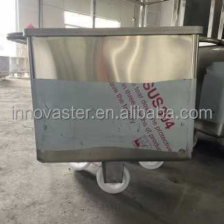Trolley de transferência de material de roda de borracha fácil de mover e silenciosa para aço inoxidável 304