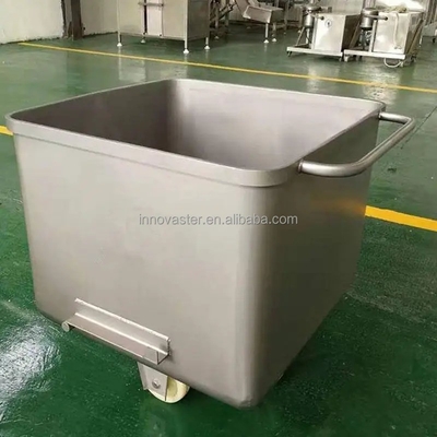 Trolley de transferência de material de roda de borracha fácil de mover e silenciosa para aço inoxidável 304
