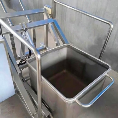 Roda de borracha silenciosa 200L de aço inoxidável Carrinho de carnes de carrinho de carrinho para processamento de alimentos
