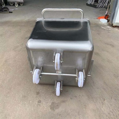 Roda de borracha silenciosa 200L de aço inoxidável Carrinho de carnes de carrinho de carrinho para processamento de alimentos