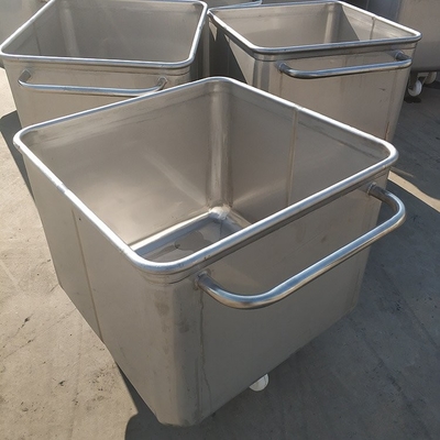 Roda de borracha silenciosa 200L de aço inoxidável Carrinho de carnes de carrinho de carrinho para processamento de alimentos