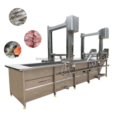 Máquina de descongelamento automática de velocidade ajustável para descongelamento rápido de camarão de carne e peixe IQF